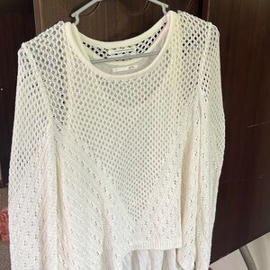 Cream crochet sweater with undershirt!